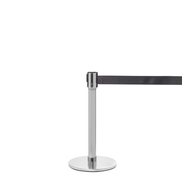 QueuePro Mini 200, Satin Stainless, 13' Dark Green Belt, Queue Solutions, Mfr#: PROMini200SS-DGN130